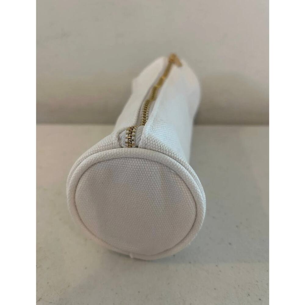 OGEE NWOT White Pencil Brush Case Cosmetics Makeup Bag Zippered with Handle - Picture 6 of 10